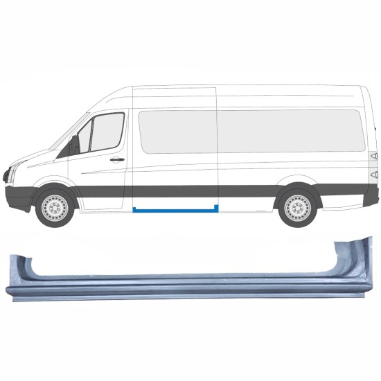 Slenkstis apatinė durų slankiojančių už Volkswagen Crafter 2005-2017 / Kairė 13432