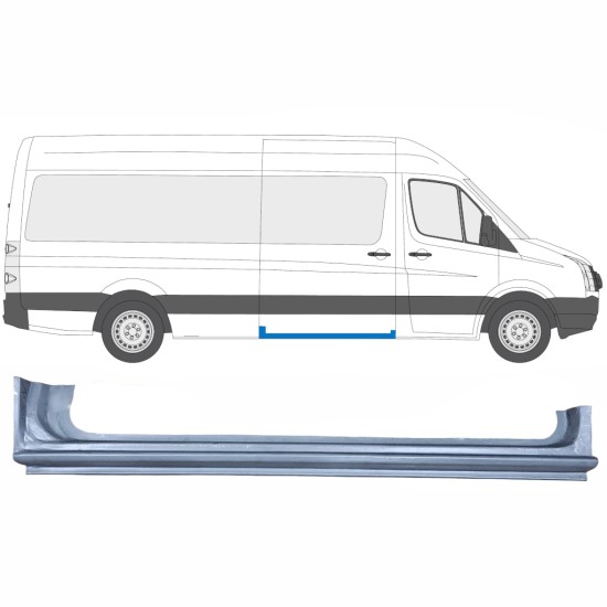 Slenkstis apatinė durų slankiojančių už Volkswagen Crafter 2005-2017 / Dešinė 13437