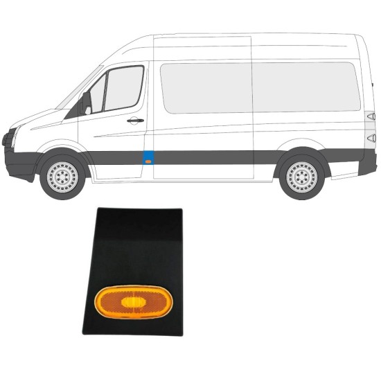 Sparno juosta priekinio statramsčio su lempa už Volkswagen Crafter 2005-2017 / Kairė / Rinkinys 14148