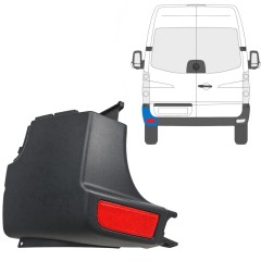 Galinio bamperio kampas + atspindinti lempa už Volkswagen Crafter 2005-2017 / Kairė / Rinkinys 15552