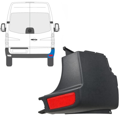 Galinio bamperio kampas + atspindinti lempa už Volkswagen Crafter 2005-2017 / Dešinė / Rinkinys 15553