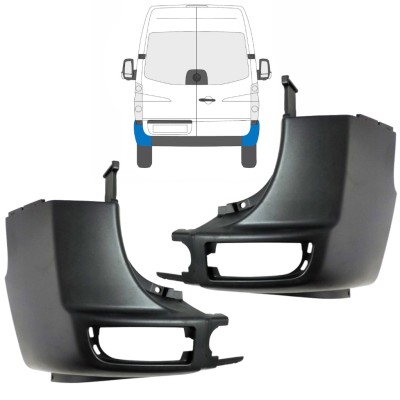 Galinio bamperio kampas už Volkswagen Crafter 2005-2017 / Kairė + Dešinė / Rinkinys 15549