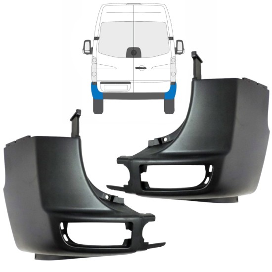 Galinio bamperio kampas už Volkswagen Crafter 2005-2017 / Kairė + Dešinė / Rinkinys 15549
