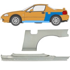 Visas slenkstis + galinio sparno apatinė dalis už Honda Civic Del Sol 1992-1998 / Kairė / Rinkinys 11144