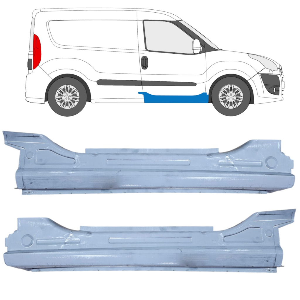 Slenkstis, Apatinė Už Fiat Doblo 2010- / Opel Combo D / Rinkinys 12673