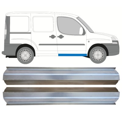Slenkstis apatinė durų priekinių už Fiat Doblo 2001-2010 / Kairė + Dešinė / Rinkinys 14622