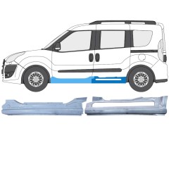 Slenkstis, apatinė už Fiat Doblo 2010-2022 / Kairė / Rinkinys 12748
