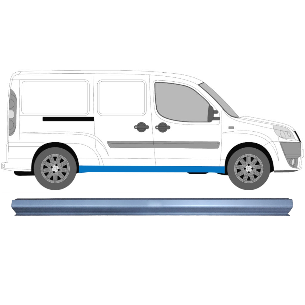 Slenkstis, Apatinė Už Fiat Doblo Maxi 2001-2010 / Kairė = Dešinė (Simetriška) 5455