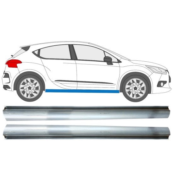 Slenkstis apatinė dalis už Citroen DS4 2011-2015 / Kairė + Dešinė / Rinkinys 15016