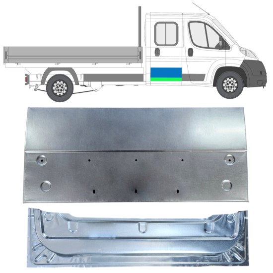 Galinių durų vidinė + išorinė dalis už Fiat Ducato 2006-2026 / Kairė = Dešinė (simetriška) / Rinkinys 16395