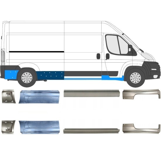 Slenkstis, apatinė už Peugeot Boxer 2006-2026 / Kairė + Dešinė / Rinkinys 14160