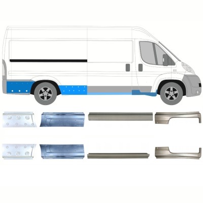 Slenkstis, apatinė už Fiat Ducato 2006-2026 / Kairė + Dešinė / Rinkinys 10891