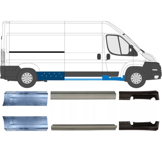 Slenkstis, apatinė už Fiat Ducato 2006-2026 / Kairė + Dešinė / Rinkinys 9701