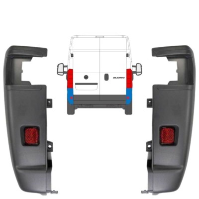 Galinio bamperio kampas 270 laipsnių už Fiat Ducato 2006-2018 / Kairė + Dešinė / Rinkinys 9835