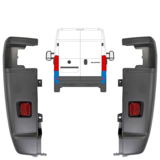 Galinio bamperio kampas 270 laipsnių už Fiat Ducato 2006-2018 / Kairė + Dešinė / Rinkinys 9835