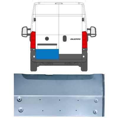 Galinių durų dalis už Fiat Ducato 2006-2014 / Kairė 14535