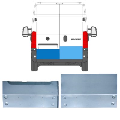 Galinių durų dalis už Fiat Ducato 2006-2014 / Kairė + Dešinė / Rinkinys 14536