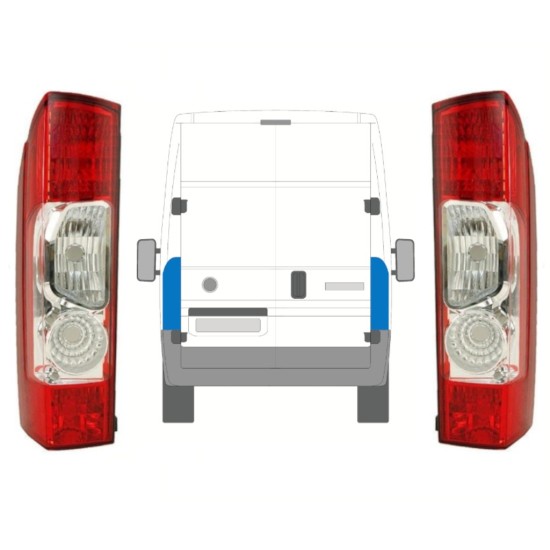 Galinis žibintas už Fiat Ducato 2006-2014 / Kairė + Dešinė / Rinkinys 10026