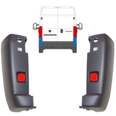 Galinio bamperio kampas + atspindinti lempa už Fiat Ducato 2006-2018 / Kairė + Dešinė / Rinkinys 9935