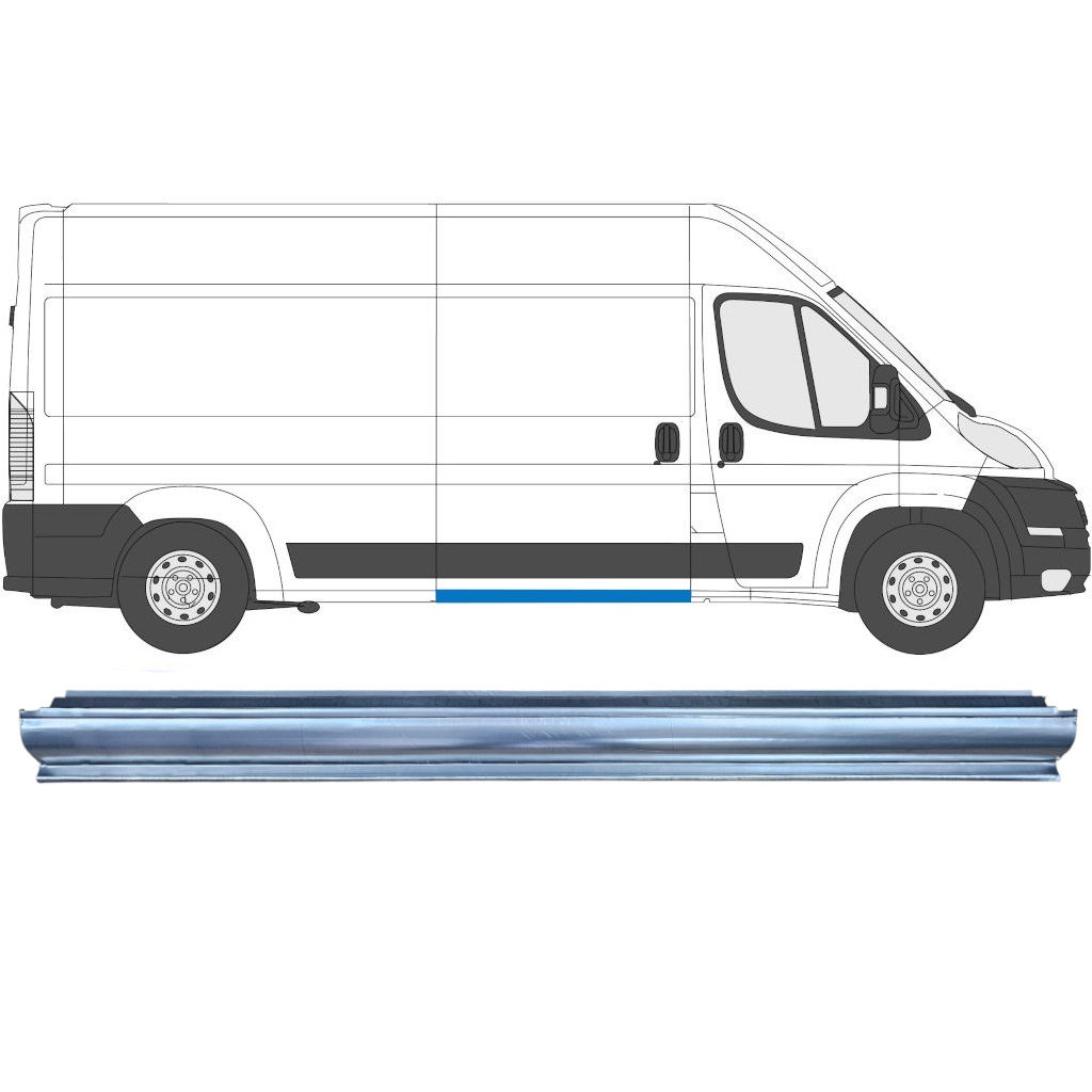 Slenkstis Apatinė Durų Slankiojančių Už Fiat Ducato 2006- / Kairė = Dešinė (Simetriška) 5947
