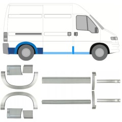 Slenkstis apatinė + sparnas galinis už Fiat Ducato 1994-2006 / Rinkinys 11523