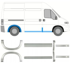 Slenkstis apatinė + sparnas galinis už Fiat Ducato 1994-2006 / Rinkinys 11517