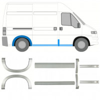 Slenkstis apatinė + sparnas galinis už Fiat Ducato Boxer Relay 1994-2006 / SWB / Rinkinys 11516