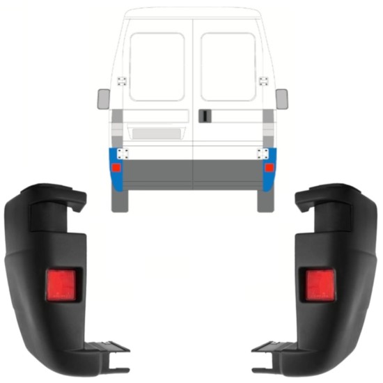 Galinio bamperio kampas už Fiat Ducato 2002-2006 / Kairė + Dešinė / Rinkinys 9816