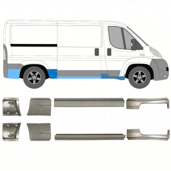 Slenkstis, apatinė už Fiat Ducato 2006- / Kairė + Dešinė / Rinkinys 10885