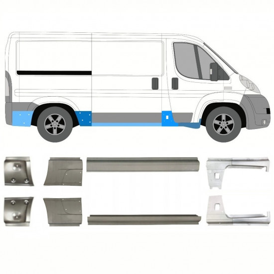 Slenkstis, apatinė už Fiat Ducato 2006- / Kairė + Dešinė / Rinkinys 10886