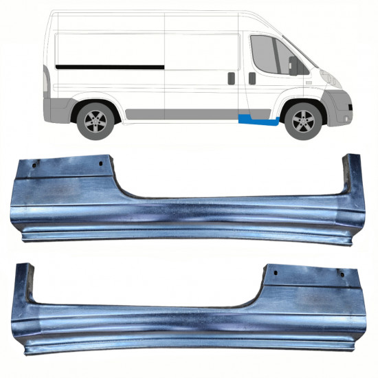 Slenkstis apatinė durų priekinių už Fiat Ducato 2006-2014 / Kairė + Dešinė / Rinkinys 12982