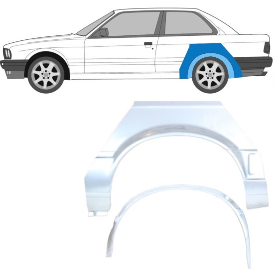 Galinės arkos vidinė + išorinė dalis už BMW 3 E30 1987-1994 / Kairė / Rinkinys 10852