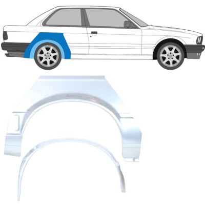 Galinės arkos vidinė + išorinė dalis už BMW 3 E30 1987-1994 / Dešinė / Rinkinys 10851