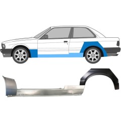 Slenkstis apatinė + sparnas priekinis + sparnas galinis už BMW 3 E30 1982-1987 / Kairė / Rinkinys 11509