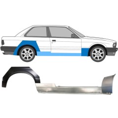 Slenkstis apatinė + sparnas priekinis + sparnas galinis už BMW 3 E30 1982-1987 / Dešinė / Rinkinys 11508