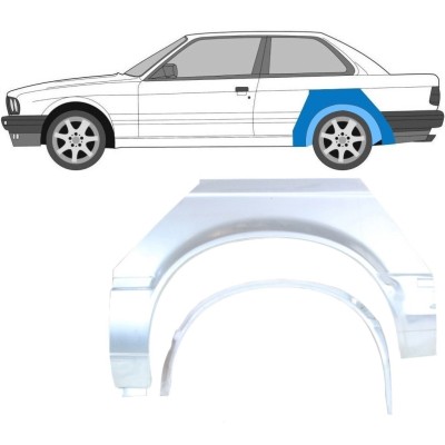Galinės arkos vidinė + išorinė dalis už BMW 3 E30 1982-1987 / Kairė / Rinkinys 10849