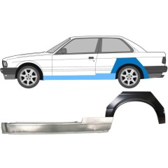 Visas slenkstis + galinio sparno apatinė dalis už BMW 3 E30 1982-1987 / Kairė / Rinkinys 11235