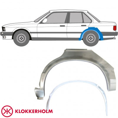 Galinės arkos vidinė + išorinė dalis už BMW 3 E30 1982-1987 / Kairė / Rinkinys 10858