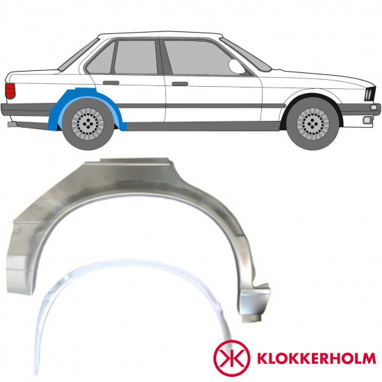 Galinės arkos vidinė + išorinė dalis už BMW 3 E30 1982-1987 / Dešinė / Rinkinys 10857