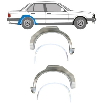 Galinės arkos vidinė + išorinė dalis už BMW 3 E30 1982-1987 / Rinkinys 10859