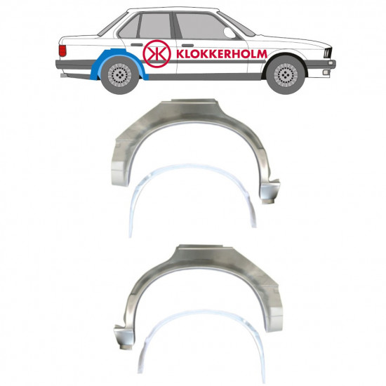 Galinės arkos vidinė + išorinė dalis už BMW 3 E30 1982-1987 / Rinkinys 10859