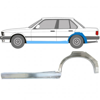 Slenkstis apatinė + sparnas galinis už BMW 3 E30 1982-1987 / Kairė / Rinkinys 11238