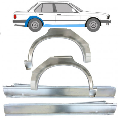 Slenkstis apatinė + sparnas galinis už BMW 3 E30 1982-1987 / Rinkinys 11239