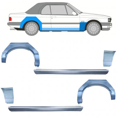 Slenkstis apatinė + sparnas priekinis + sparnas galinis už BMW 3 E30 1985-1987 CABRIO / Rinkinys 12573