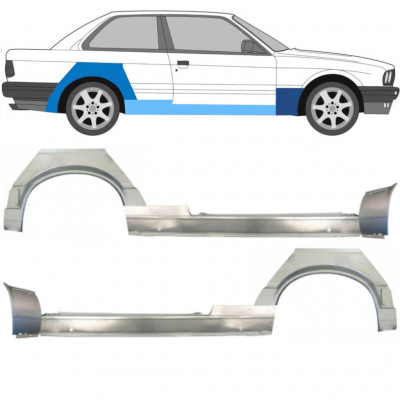 Slenkstis apatinė + sparnas priekinis + sparnas galinis už BMW 3 E30 1987-1994 11513