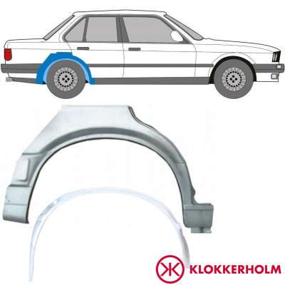 Galinės arkos vidinė + išorinė dalis už BMW 3 E30 1987-1994 / Dešinė / Rinkinys 10860