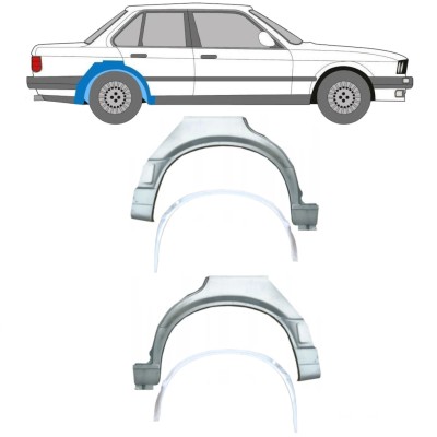 Galinės arkos vidinė + išorinė dalis už BMW 3 E30 1987-1994 / Rinkinys 10862