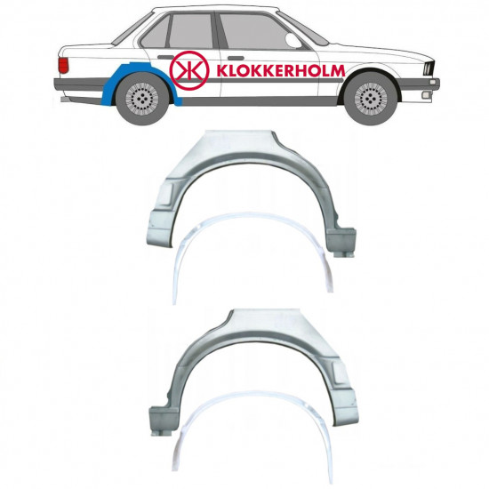 Galinės arkos vidinė + išorinė dalis už BMW 3 E30 1987-1994 / Rinkinys 10862