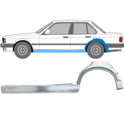 Slenkstis apatinė + sparnas galinis už BMW 3 E30 1987-1994 / Kairė / Rinkinys 11241