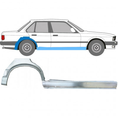 Slenkstis apatinė + sparnas galinis už BMW 3 E30 1987-1994 / Dešinė / Rinkinys 11240